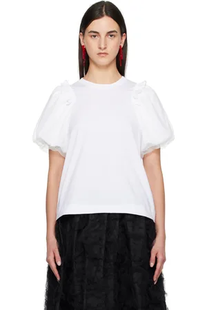 Simone Rocha Tulle Overlay Puff Sleeve Frill T-shirt