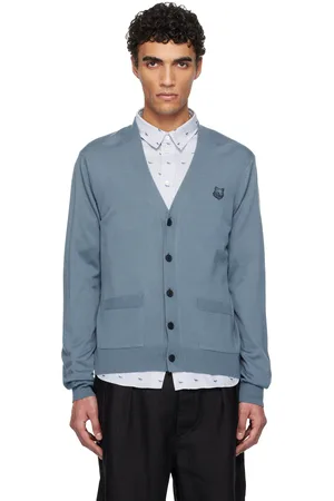 Maison Kitsuné Blue Bold Fox Head Patch Regular Cardigan