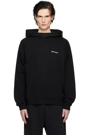 Palm Angels Black Classic Logo Embroidered Hoodie
