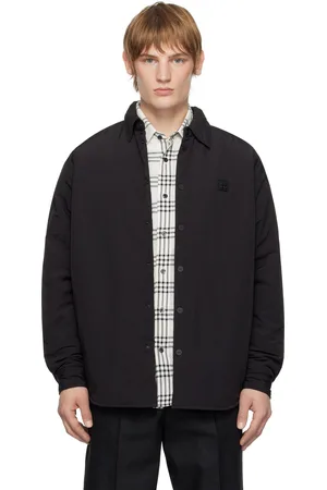 HUGO BOSS Black Padded Stacked-Logo Badge Overshirt