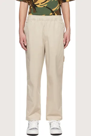 A Bathing Ape Beige Embroidered Trousers