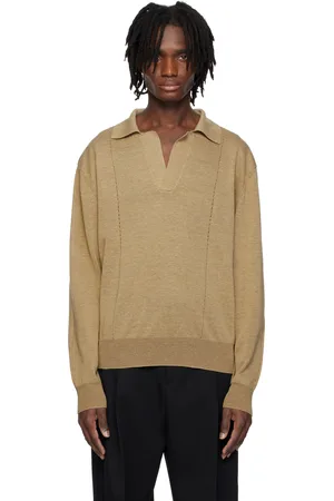 Recto Beige Vintage Daddy Knit Polo