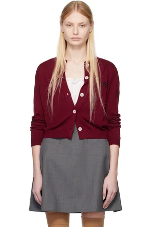 Shushu/Tong Red Logo-Stitch Knit Cardigan