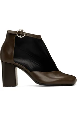 LEMAIRE Brown Cut Out Ankle Boots