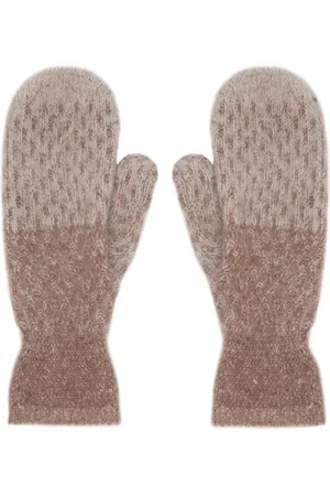 Holzweiler Beige & Pink Tine Faded Knit Mittens