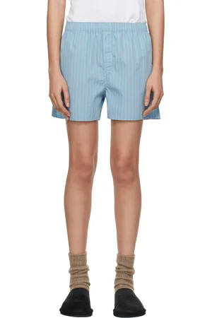 Tekla SSENSE Exclusive Blue AURALEE Edition Boxer Pyjama Shorts