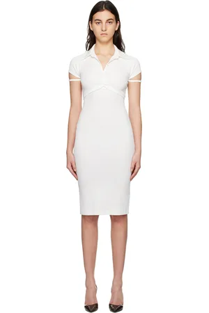 Helmut Lang White Cutout Midi Dress