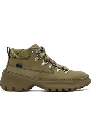 Burberry Khaki Nubuck Scoot Hike Boots