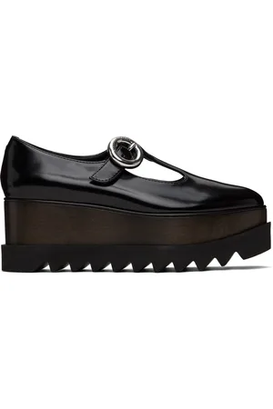 Stella McCartney Black Elyse T-Bar Platform Mary Jane Derbys