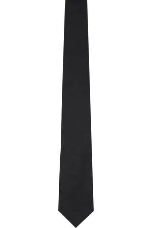 DRIES VAN NOTEN Black Jacquard Silk Tie