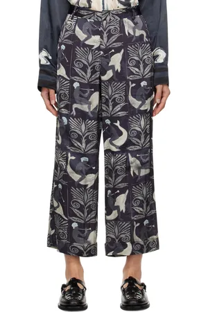 COMMAS Navy Printed Trousers