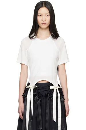 Simone Rocha Off-White Bow Tail Easy T-Shirt