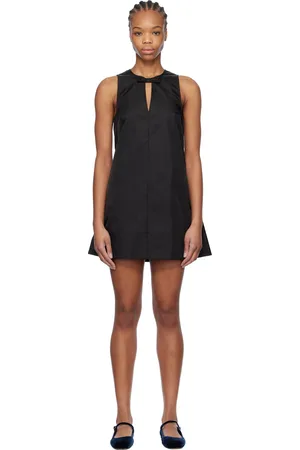 Ganni Black Duchesse Nylon Minidress