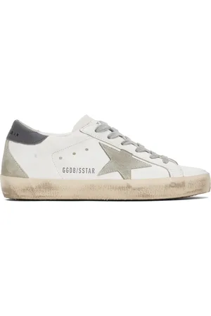 Golden Goose White & Gray Super-Star Classic Sneakers
