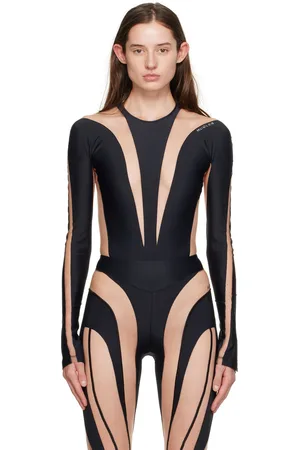MUGLER Black Illusion Bodysuit