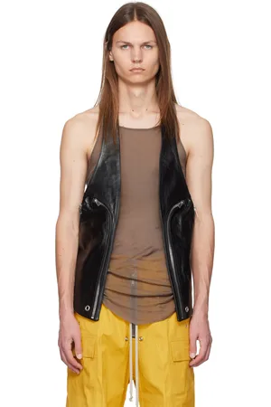 Rick Owens Black Bauhaus Leather Vest