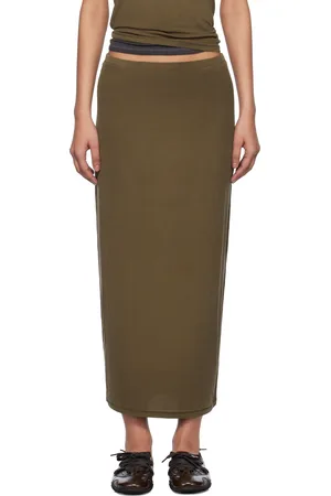 Acne Studios Brown Cupro Midi Skirt
