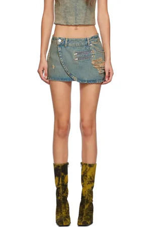 Miaou Blue Hunter Denim Miniskirt