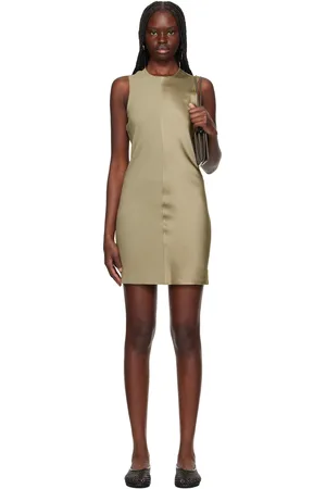 Ami Taupe Straight Minidress