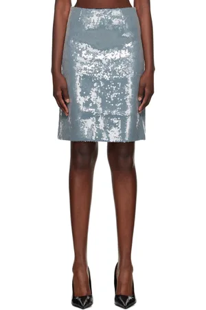 16Arlington Blue Wile Midi Skirt