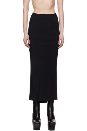 Rick Owens Black Hollywood Calf Bias Maxi Skirt