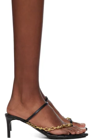Bottega Veneta Black Leaf Sandals