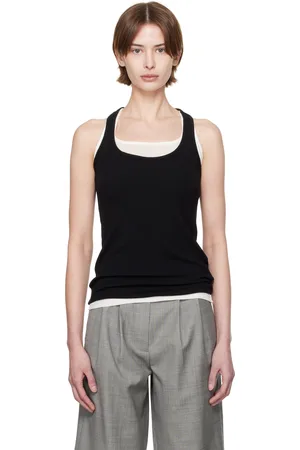 Fax Copy Express Afternoon Stretch Series Loose Ribbed Cover Up Tank Top