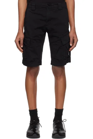 C.P. Company Black Stretch Sateen Cargo Shorts