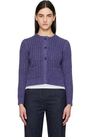 J.W.Anderson Purple Cropped Buttoned Cardigan