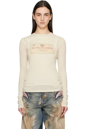 Acne Studios Beige Double-layered Long Sleeve T-shirt