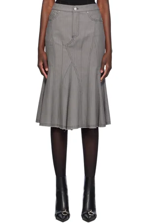 Miaou Black & White Gaudi Midi Skirt