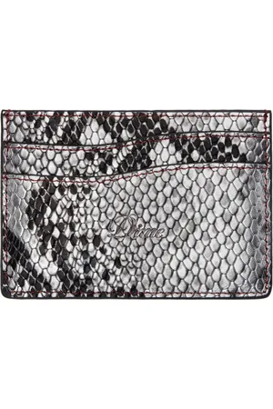 DIME Silver Embossed Leather Card Holder