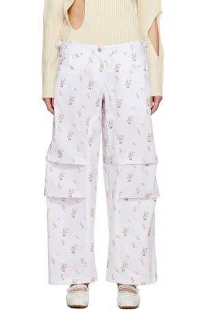 OPEN YY SSENSE Exclusive White Flower Lounge Pants