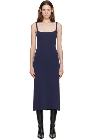 Staud Navy Paityn Midi Dress