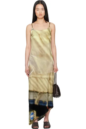 Serapis Multicolor Draped Tarp Silk Maxi Dress