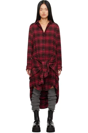 R13 Red Tie Midi Dress