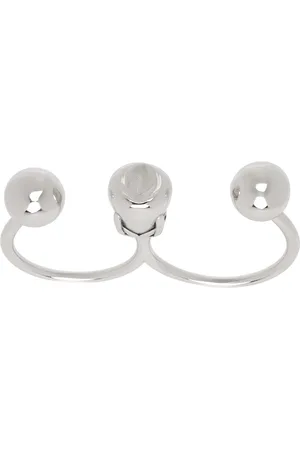 In Gold We Trust Silver Piercing Double Ring