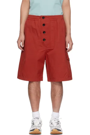Bottega Veneta Red Light Cotton Twill Shorts