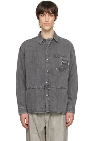 Izzue Black Embroidered Denim Shirt