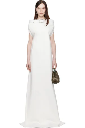 Marie Adam-Leenaerdt White Jeans Skirt Maxi Dress