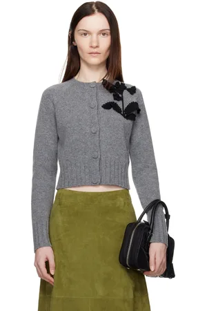 Erdem Gray Cropped Cardigan