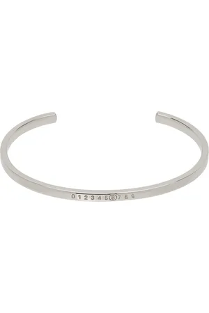 Maison Margiela Silver Numeric Minimal Signature Cuff Bracelet