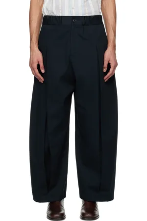 SAGE NATION Navy Box Pleat Trouser
