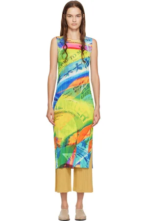 PLEATS PLEASE ISSEY MIYAKE Multicolor Voyager Midi Dress