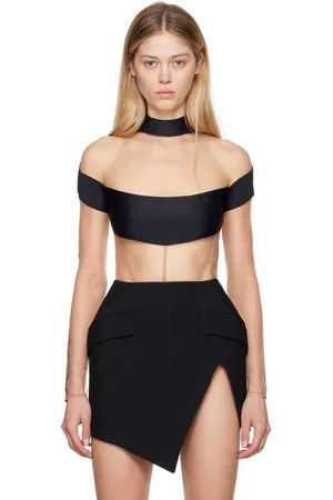 MUGLER Black & Beige Illusion Neckline Bodysuit