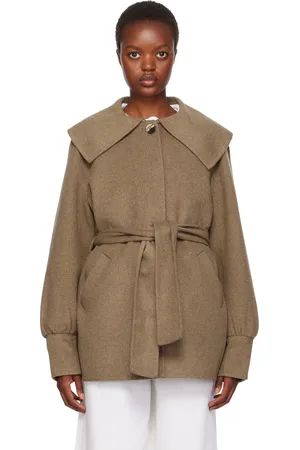 Ganni Brown Relaxed-Fit Coat