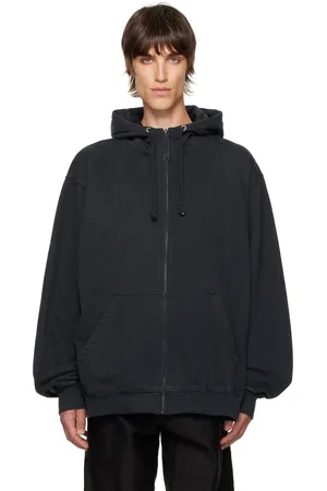 Maison Margiela Black Embroidered Logo Hoodie