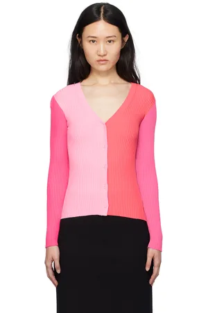 Staud Pink Color Block Cardigan
