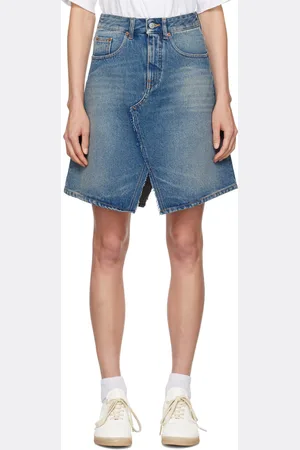 Maison Margiela Blue Asymmetric Denim Midi Skirt