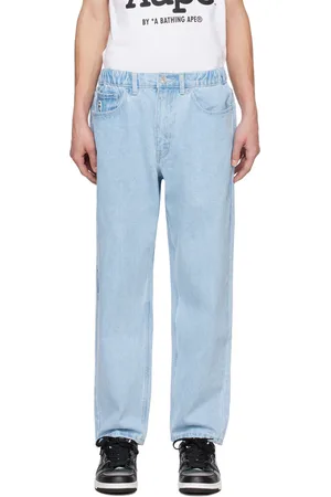 A Bathing Ape Blue Moonface Patch Jeans